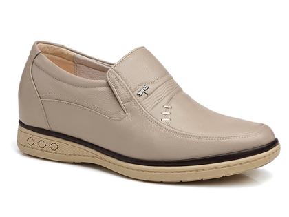 Giày lười cao 6cm màu trắng sữa