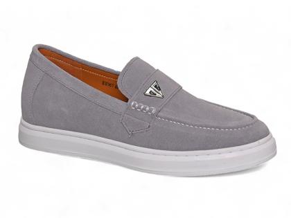 Giày cao 6cm da lộn màu xám