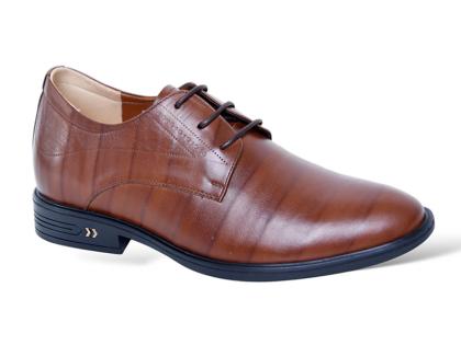 Giày cao nam 7cm da sần nâu
