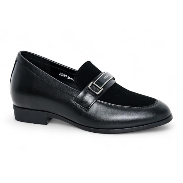 Giày cao 6cm loafer phối da lộn
