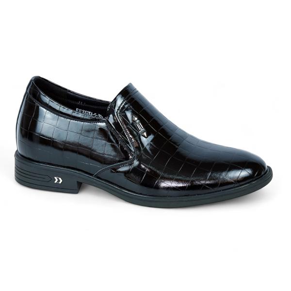 Giày cao nam 7cm vân kẻ da bóng