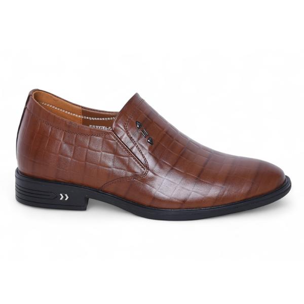 Giày cao 7cm da thật vân kẻ