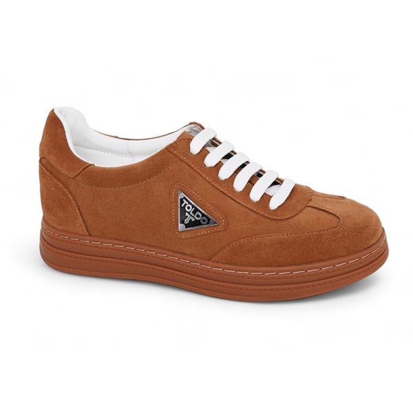 Giày cao nam 8cm da lộn màu nâu