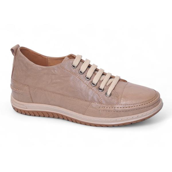 Giày cao 7cm màu be da thật đế khâu