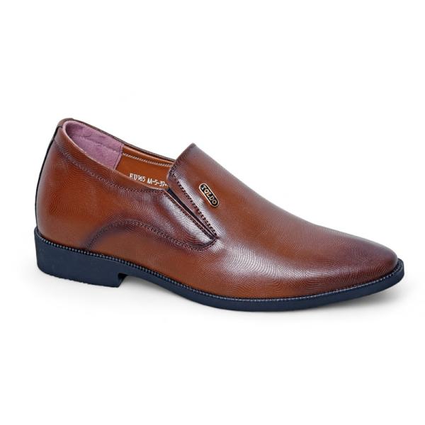 Giày tăng 8cm da sần nâu
