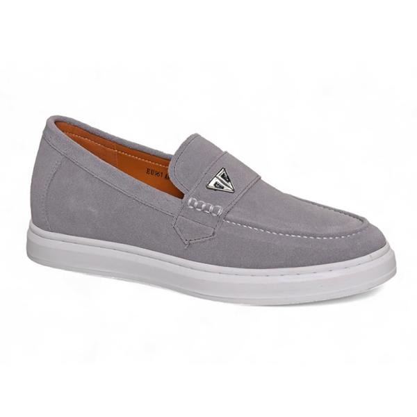 Giày cao 6cm da lộn màu xám