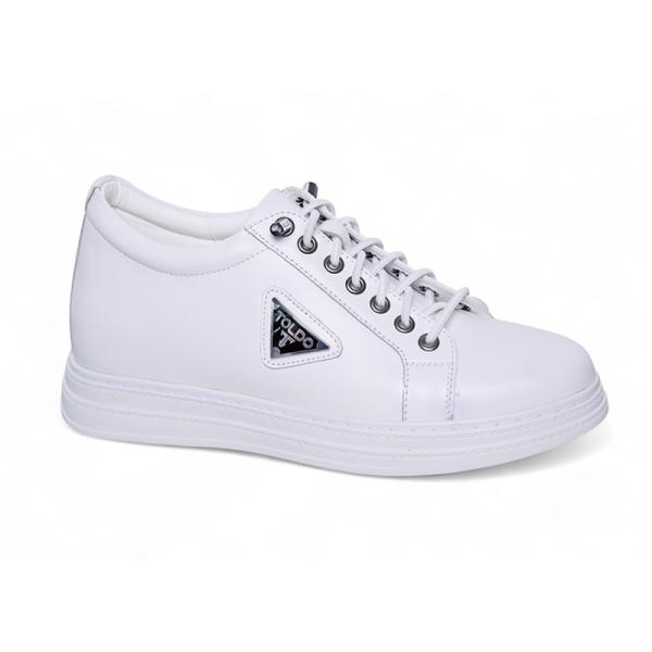 Giày cao 8cm màu trắng da thật