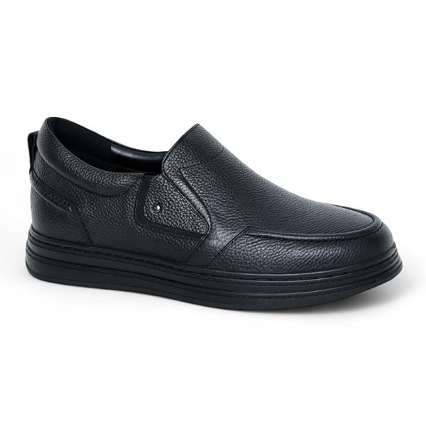 Giày cao 8cm da thật màu đen sần