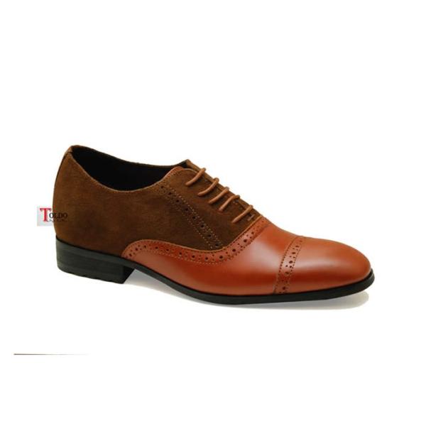 Giày nam cao phối da lộn hn960 nâu