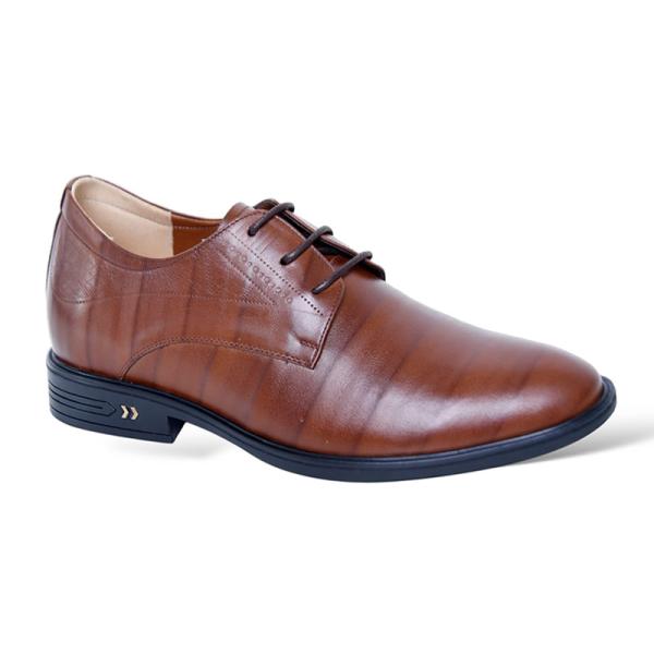 Giày cao nam 7cm da sần nâu