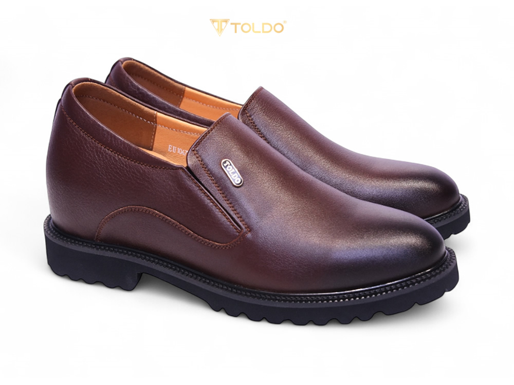 Giày lười cao 10cm cho nam da mềm nhẹ 11