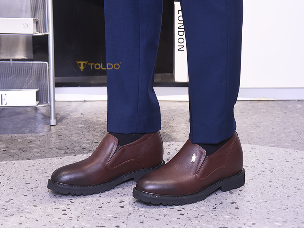 Giày lười cao 10cm cho nam da mềm nhẹ 5