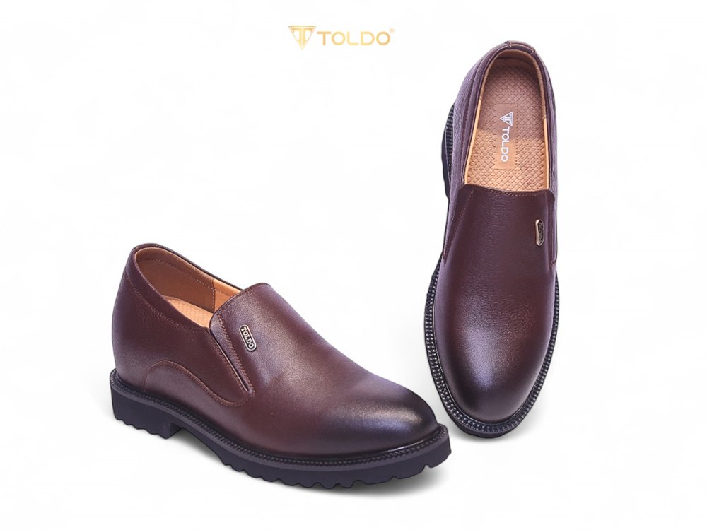 Giày lười cao 10cm cho nam da mềm nhẹ 9