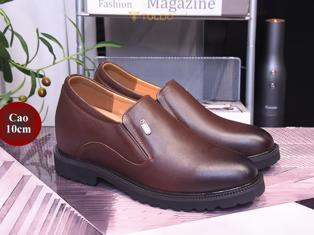 Giày lười cao 10cm cho nam da mềm nhẹ 1
