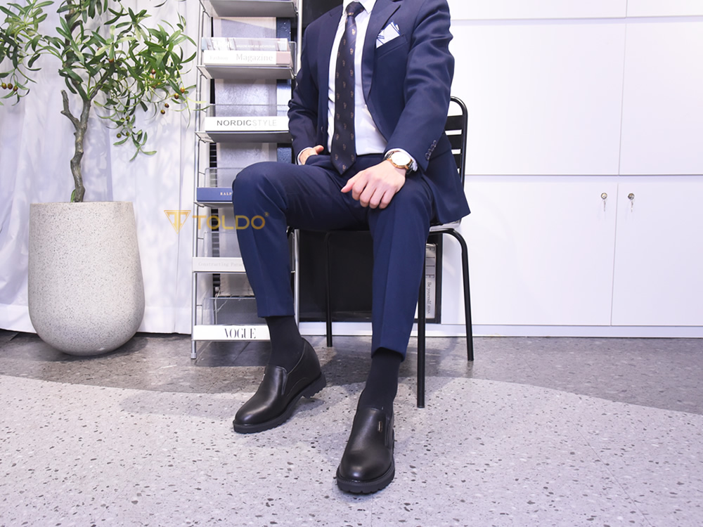 Giày tăng 10cm cho nam da mềm nhẹ 15