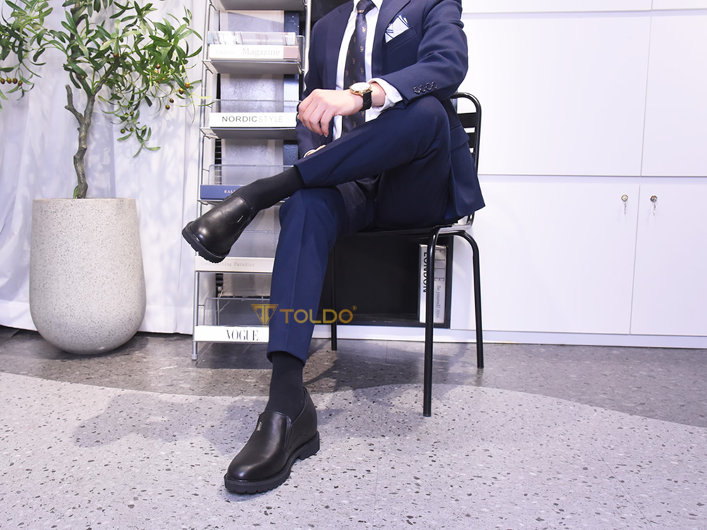 Giày tăng 10cm cho nam da mềm nhẹ 14