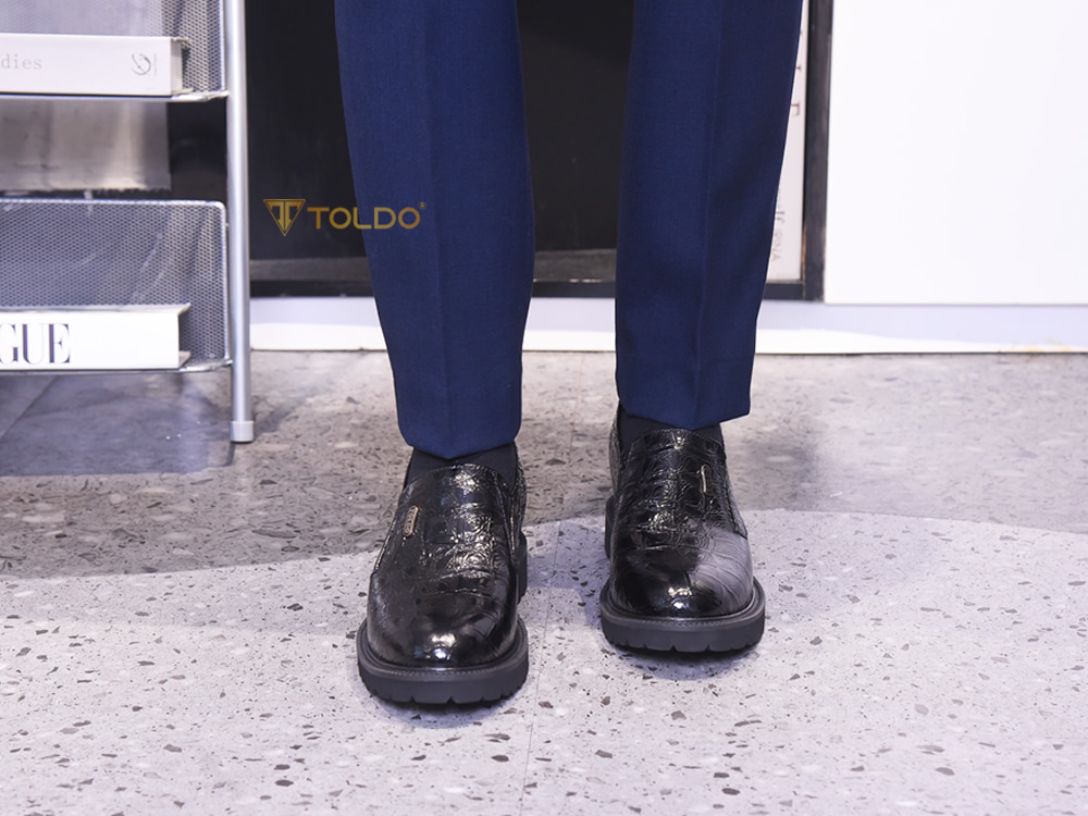 Giày cao nam 10cm da bóng vân cá sấu 4