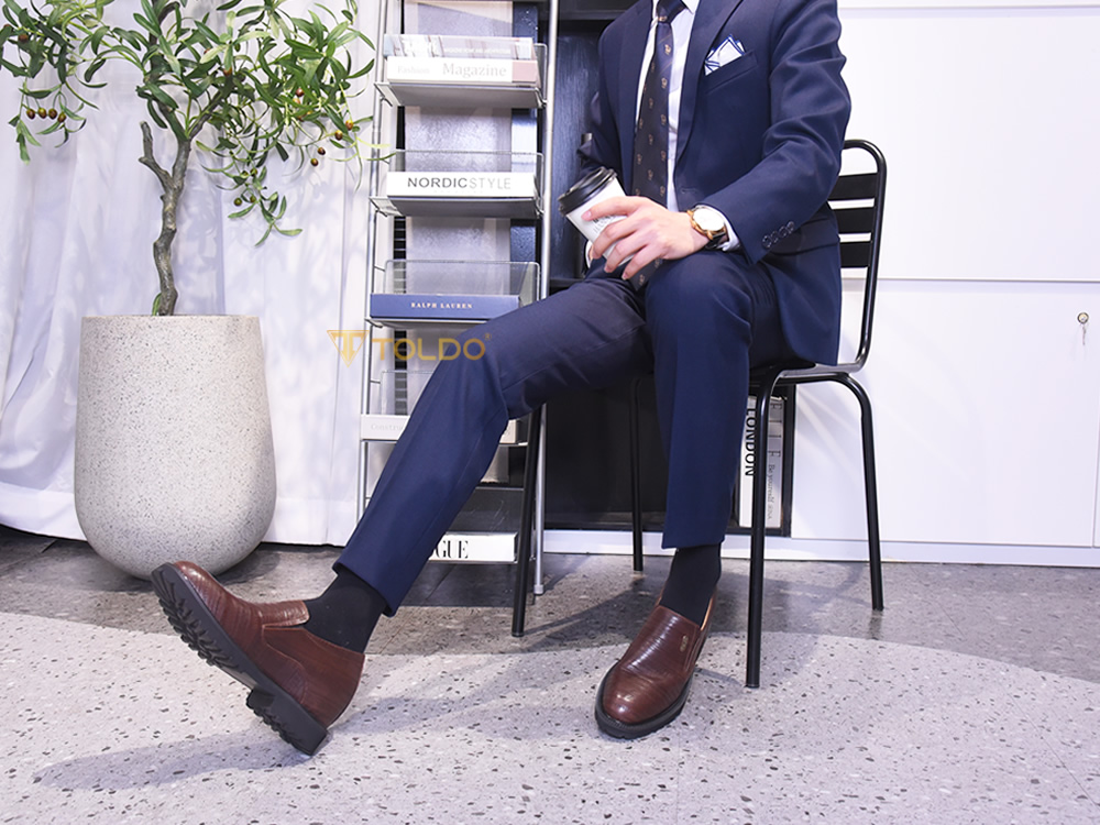 Giày cao 10cm siêu nhẹ màu nâu sần 6