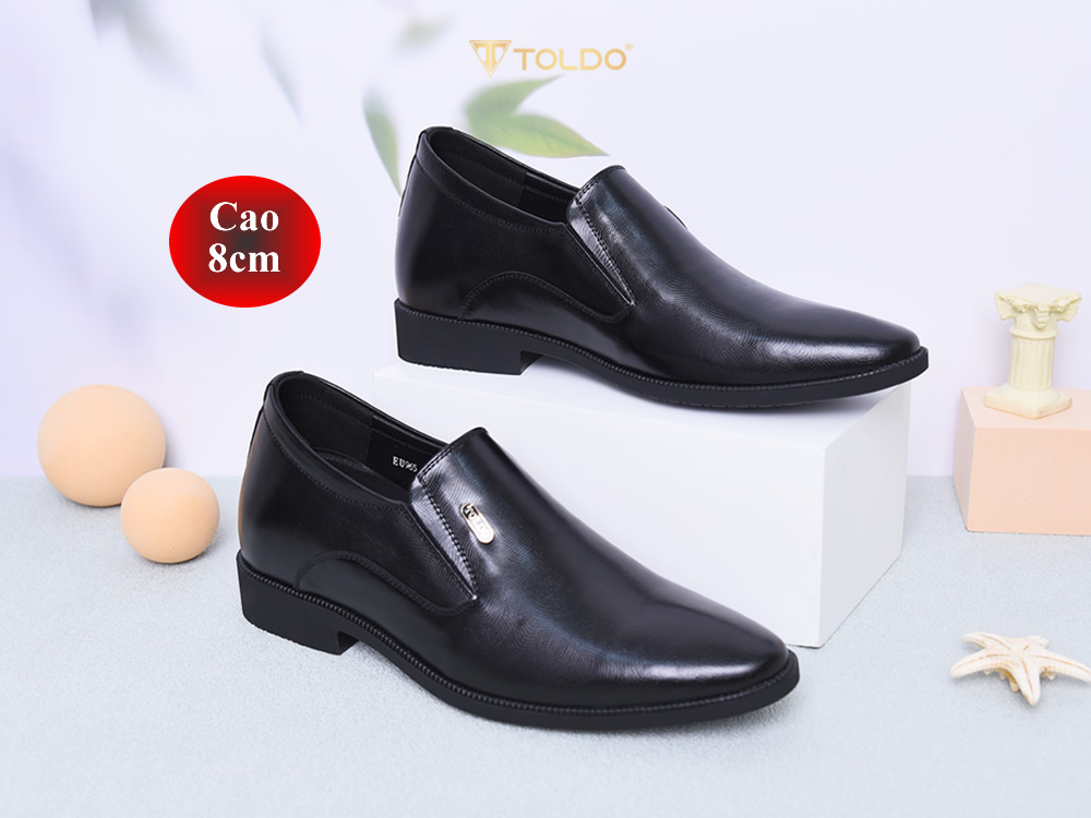 Giày cao 8cm màu đen sần