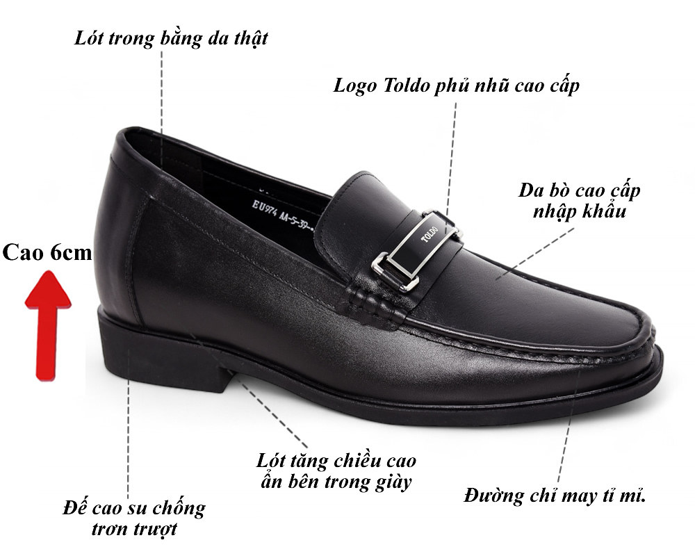 Giày cao 7cm mũi vuông cao cấp