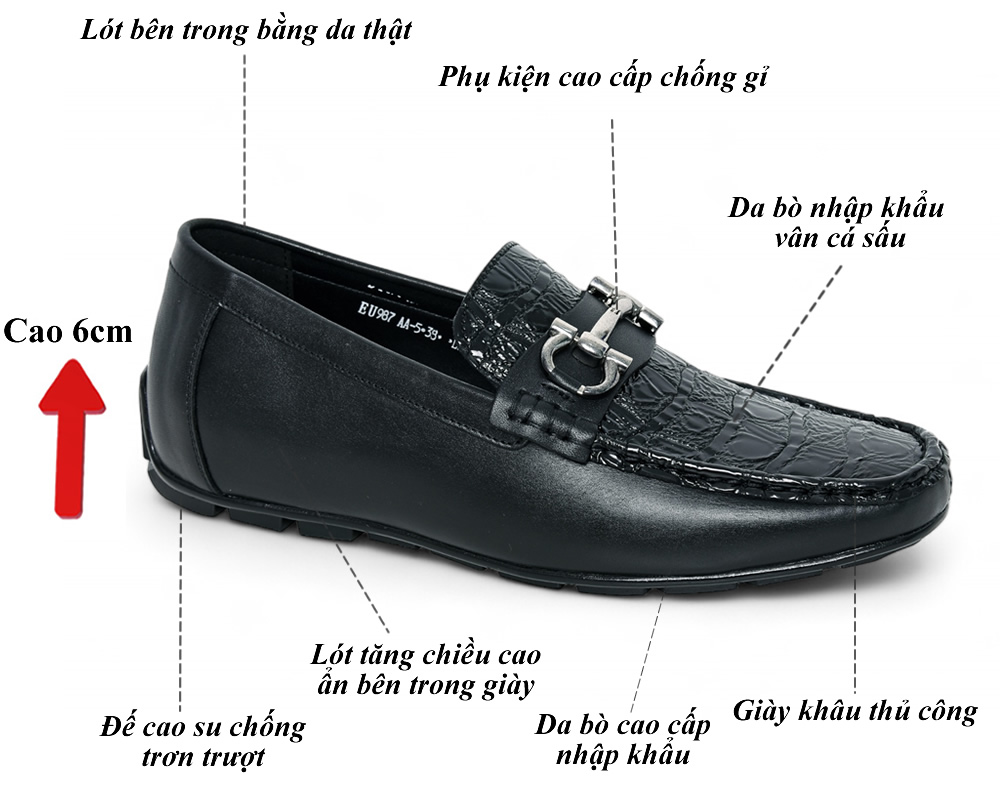 Giày mọi cao 6cm siêu nhẹ