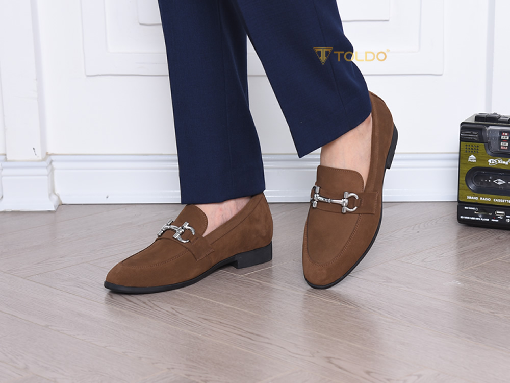 Giày cao 6cm loafer da lộn