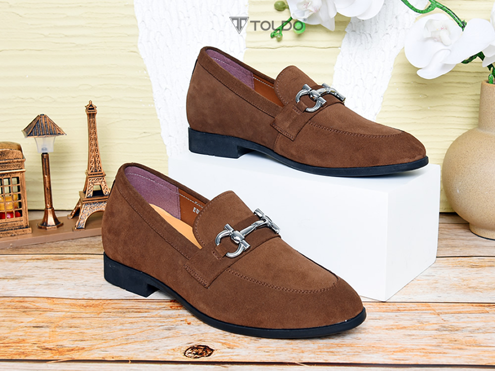 Giày cao 6cm loafer da lộn