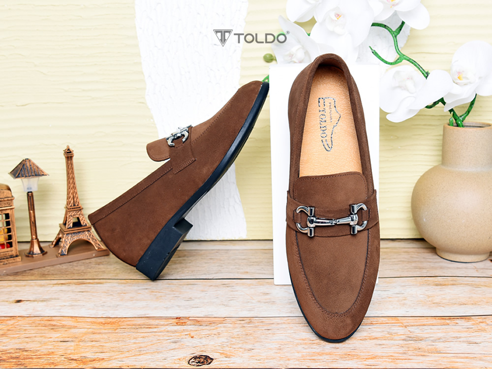 Giày cao 6cm loafer da lộn