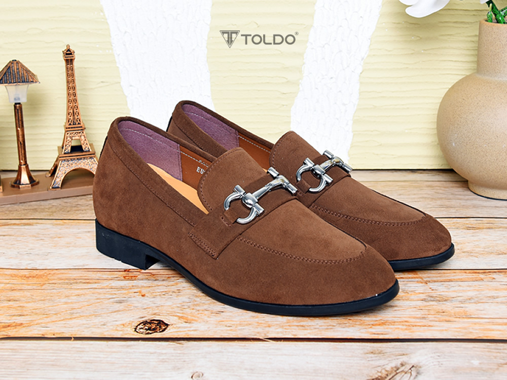 Giày cao 6cm loafer da lộn