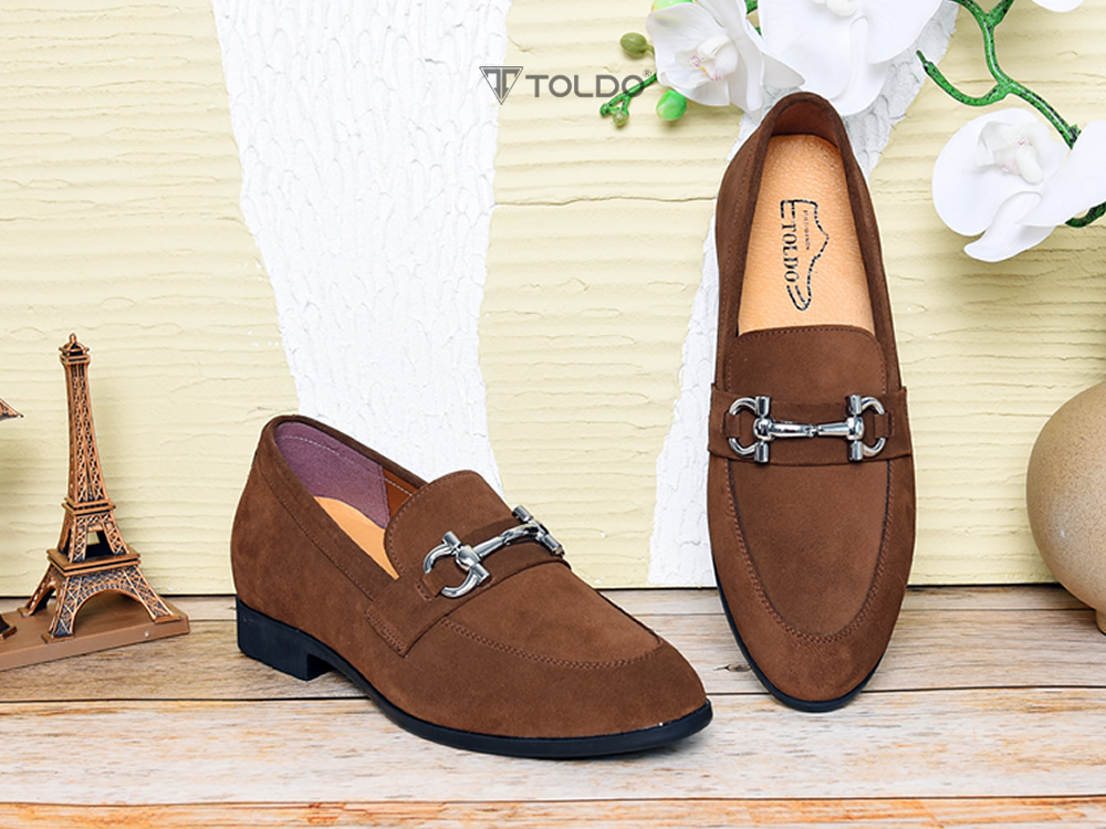 Giày cao 6cm loafer da lộn