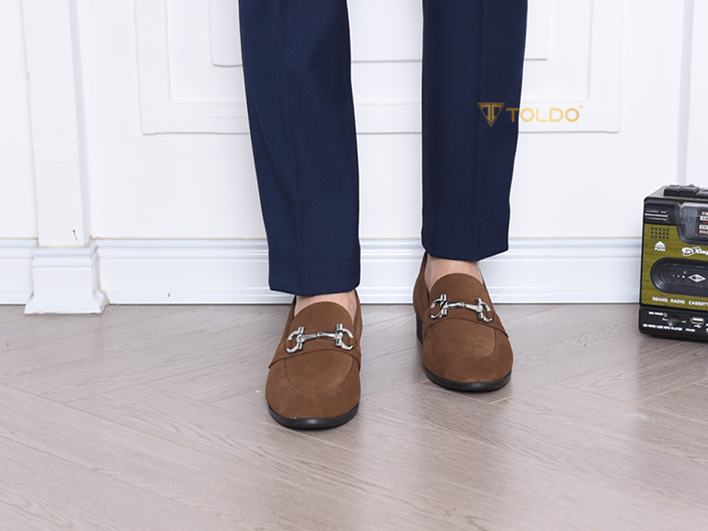 Giày cao 6cm loafer da lộn