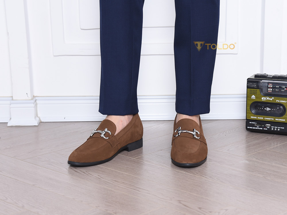 Giày cao 6cm loafer da lộn