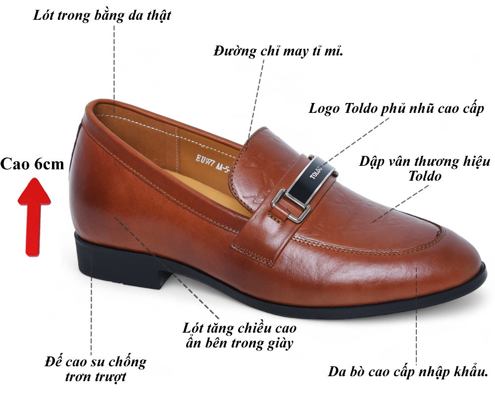 Giày tăng 6cm chiều cao siêu nhẹ