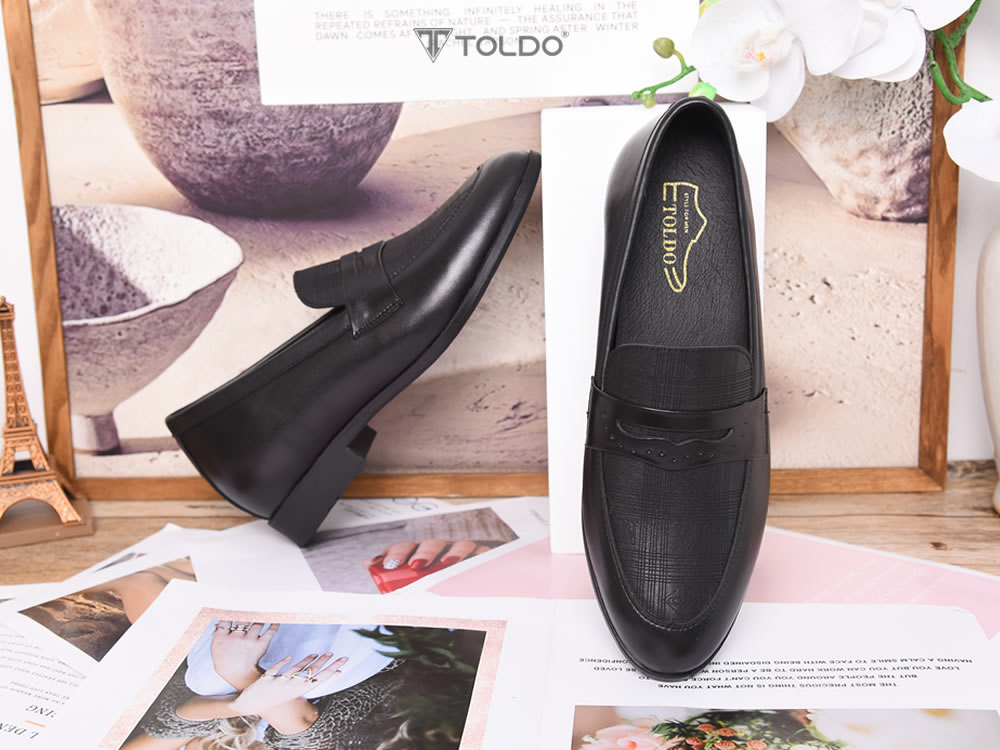 Giày cao 6cm loafer da mềm