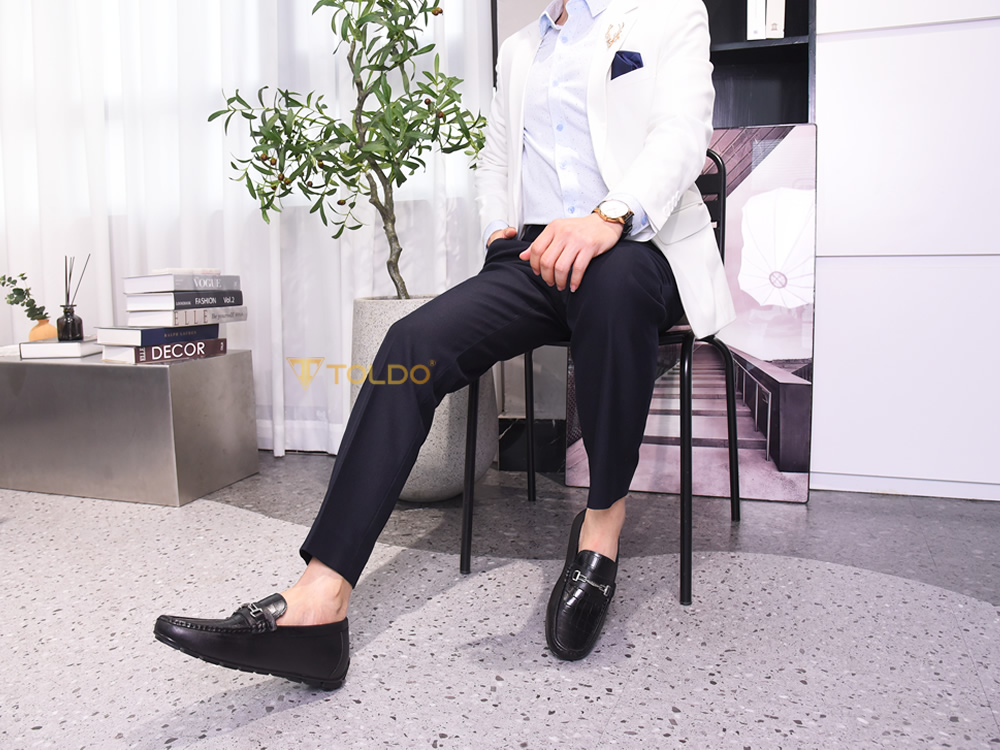 Giày mọi nam cao 6cm - đế khâu