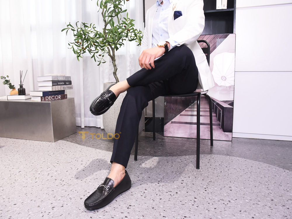 Giày mọi nam cao 6cm - đế khâu