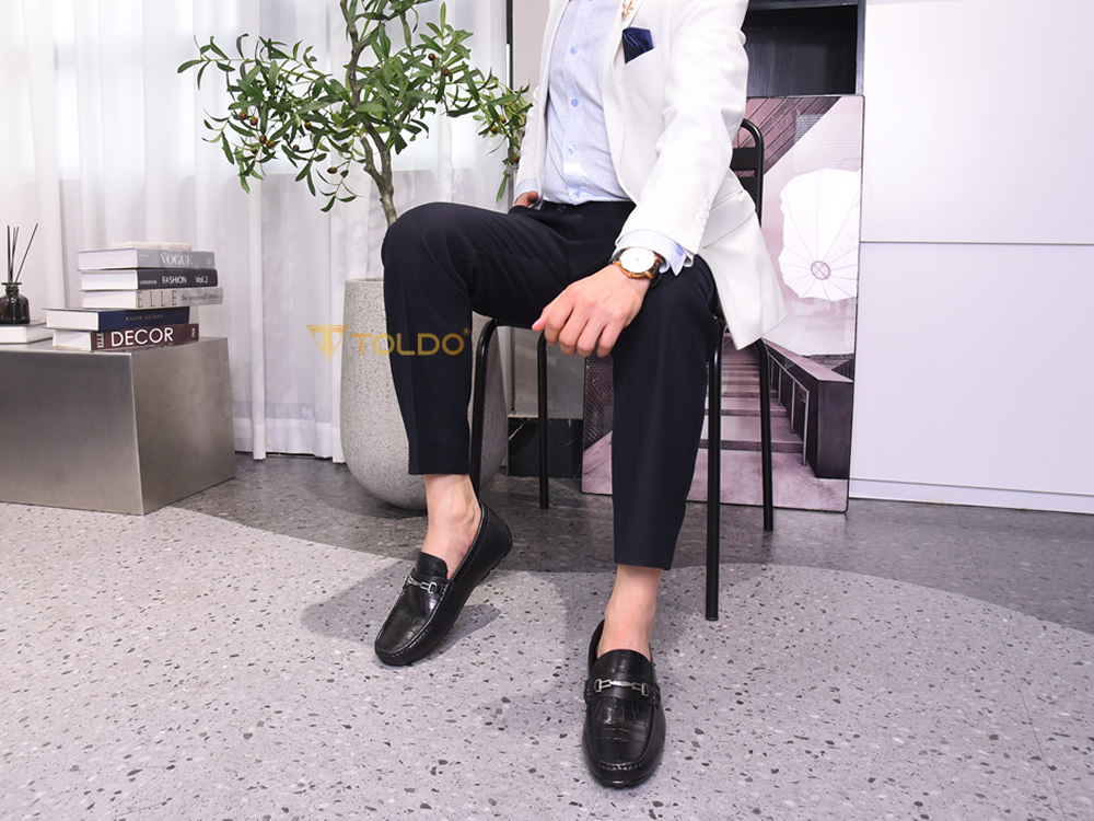 Giày mọi nam cao 6cm - đế khâu