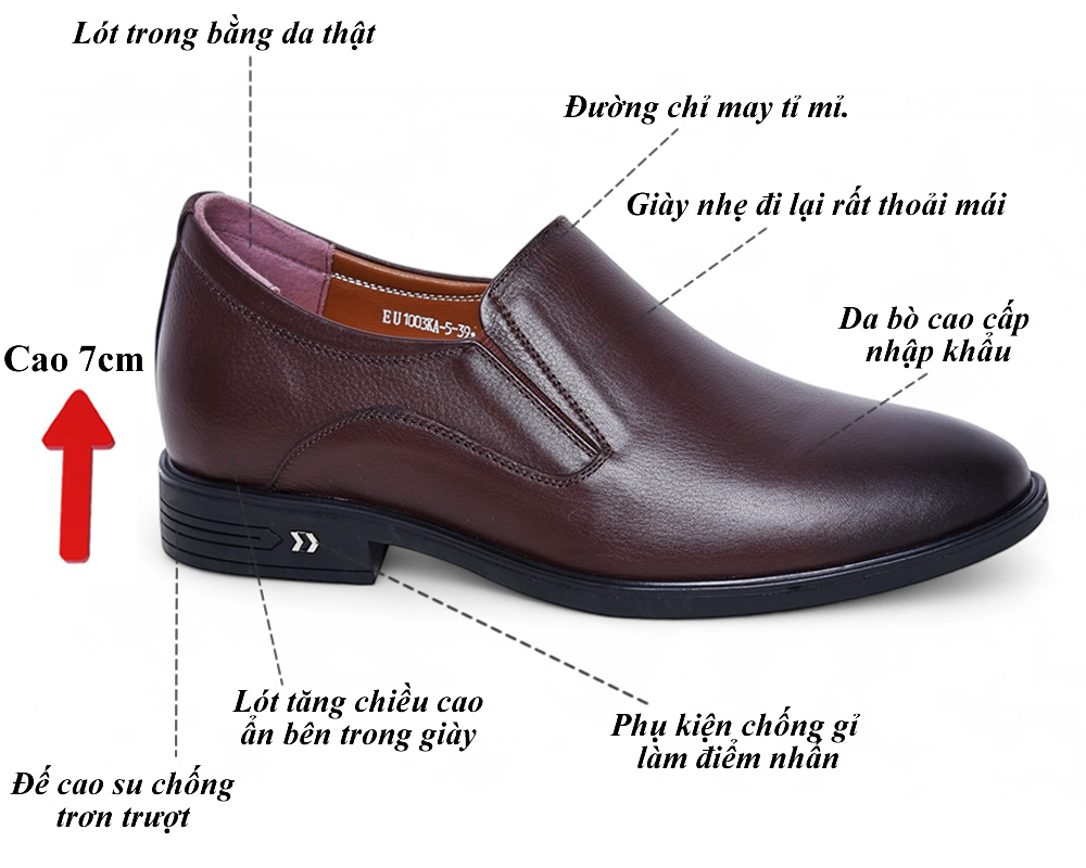 Giày cao 7cm da mềm nhẹ