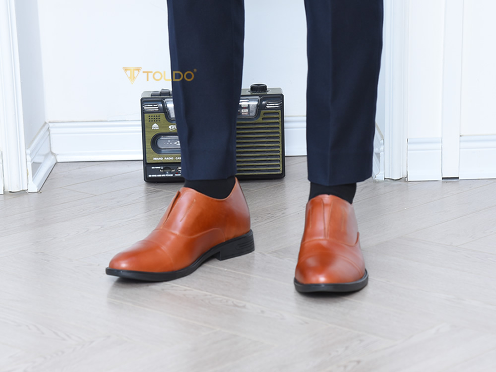 Giày nam oxford cao 7cm không buộc dây