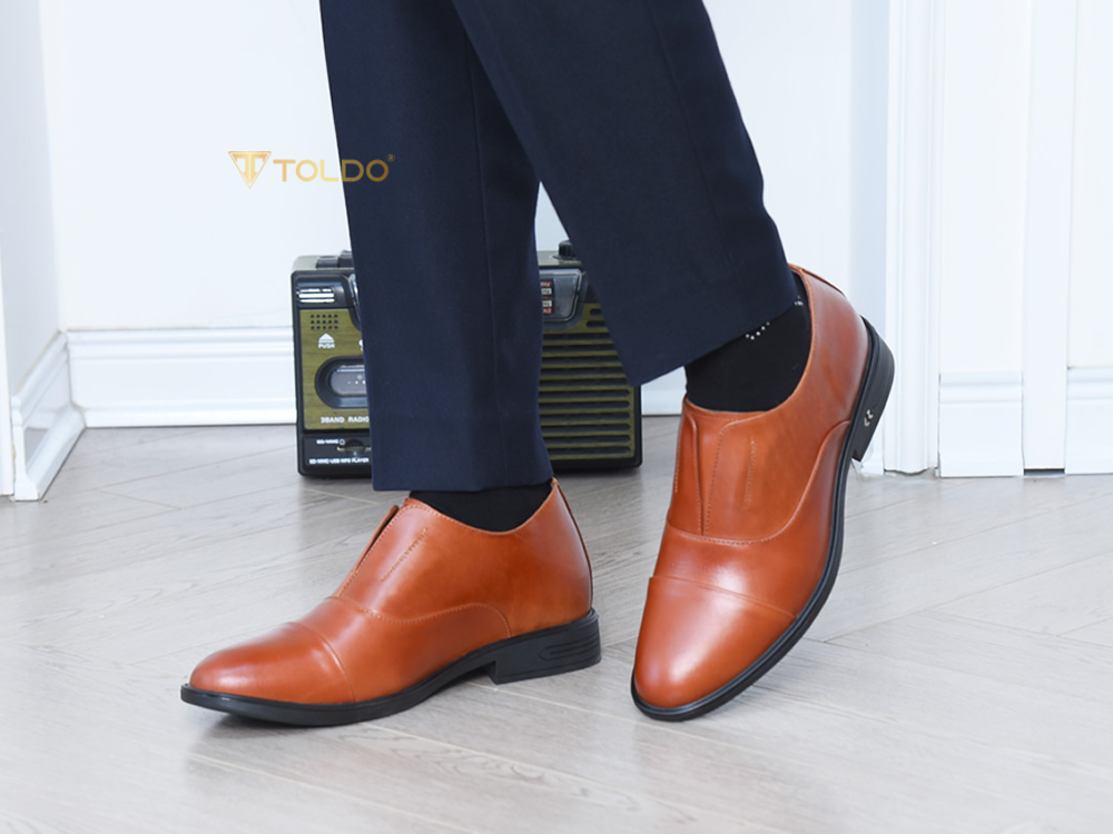 Giày nam oxford cao 7cm không buộc dây