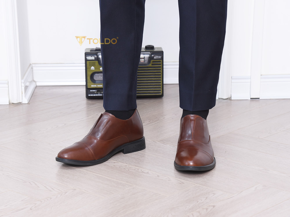 Giày tăng 7cm oxford không buộc dây