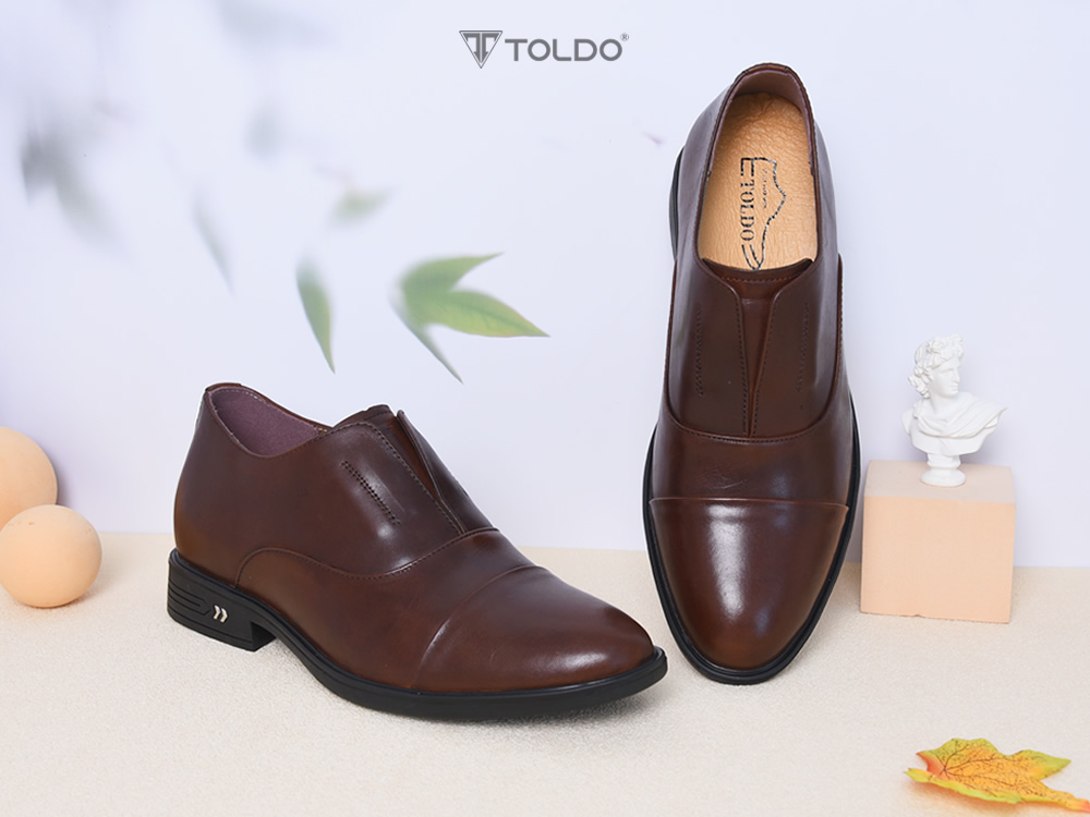 Giày tăng 7cm oxford không buộc dây