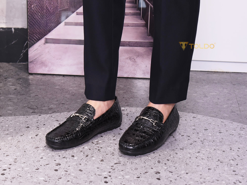 Giày mọi cao 6cm vân cá sâu - đế khâu