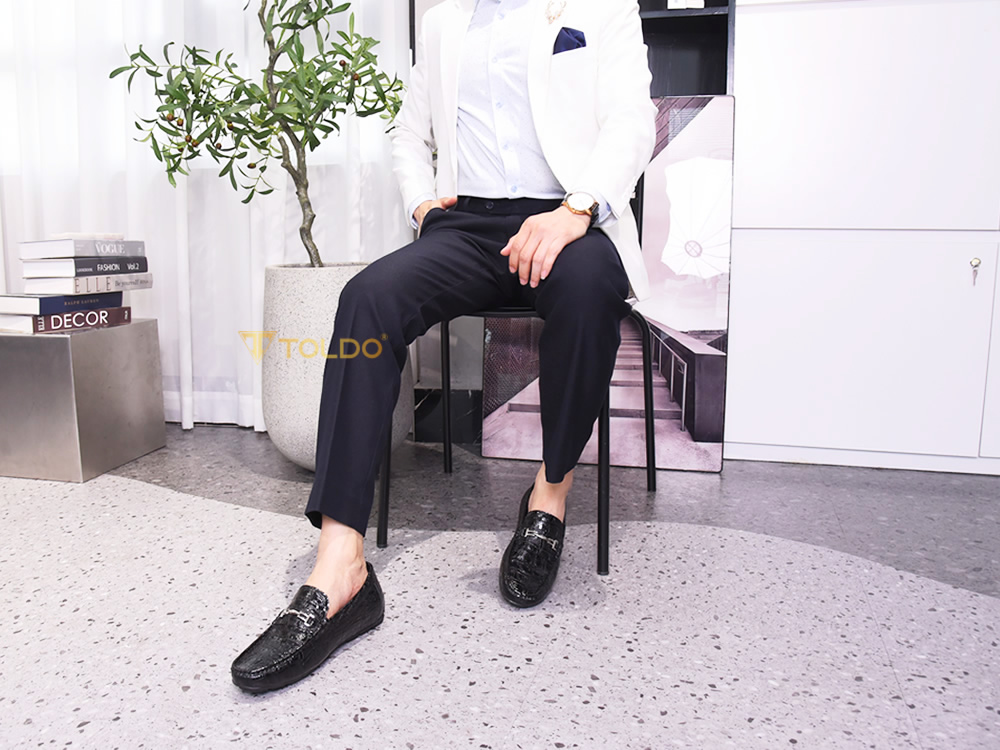 Giày mọi cao 6cm vân cá sâu - đế khâu