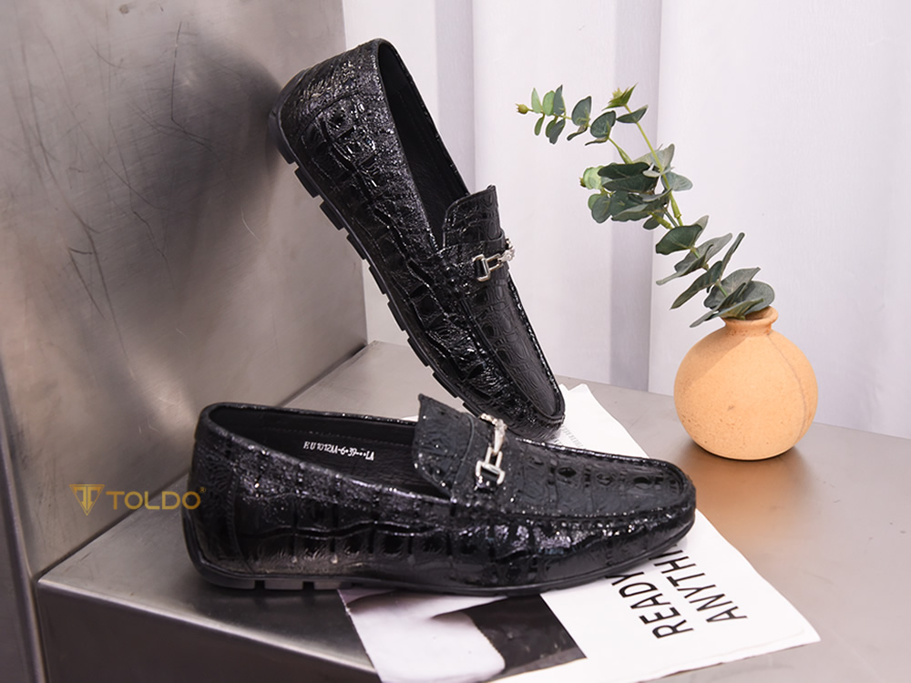 Giày mọi cao 6cm vân cá sâu - đế khâu