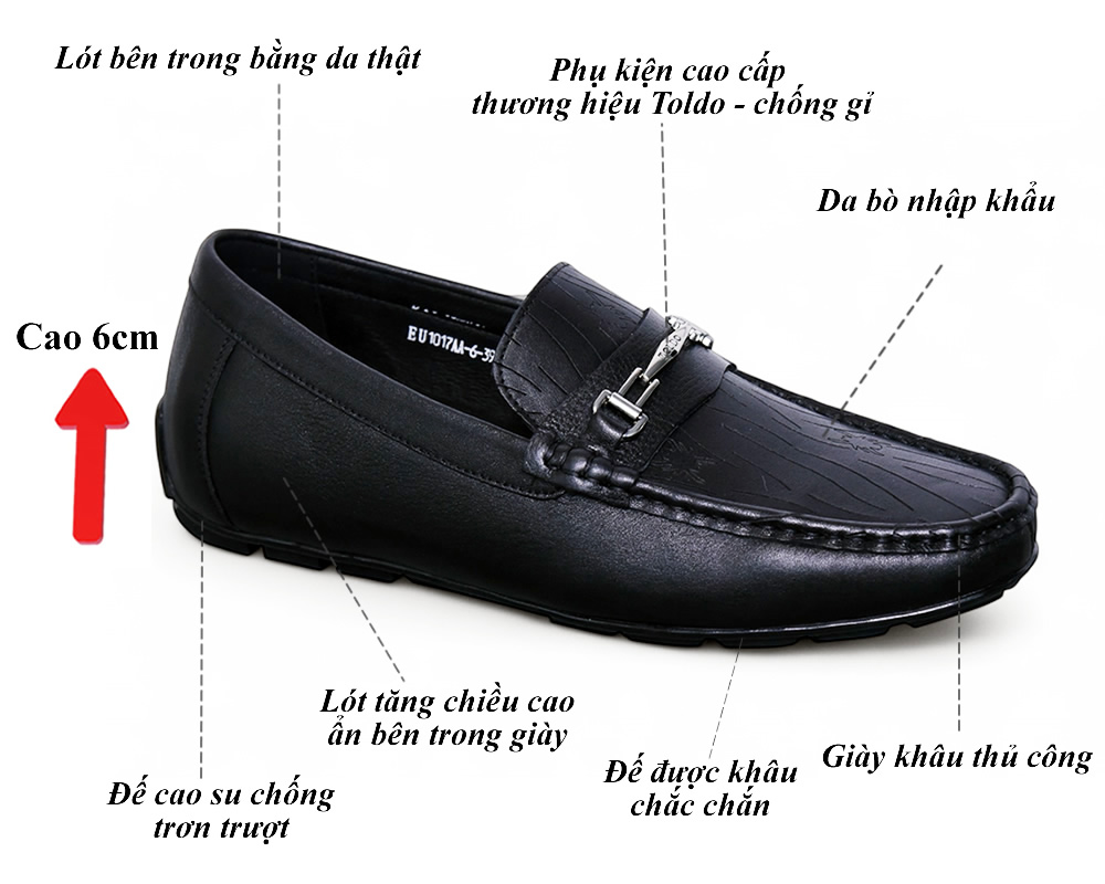 Giày mọi cao 6cm đế khâu