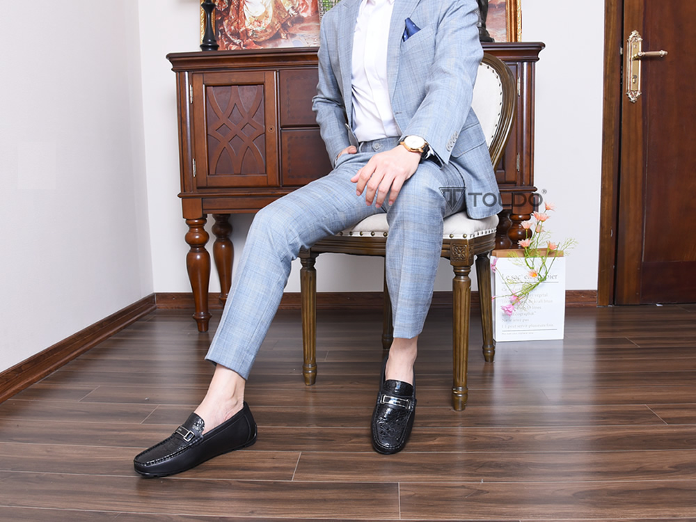 Giày mọi cao 6cm da thật đế khâu