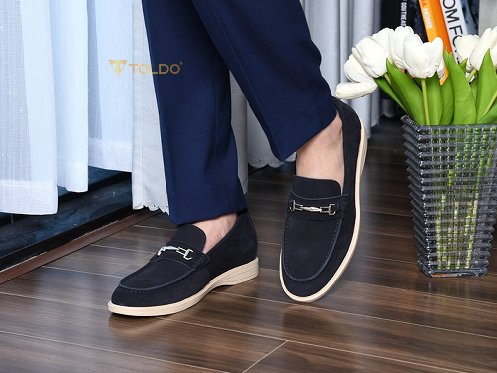 Giày da lộn mềm tăng 7cm chiều cao