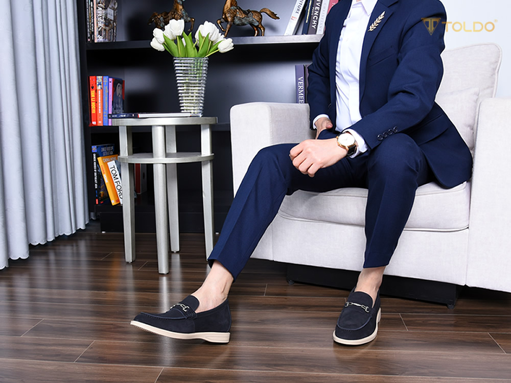 Giày da lộn mềm tăng 7cm chiều cao