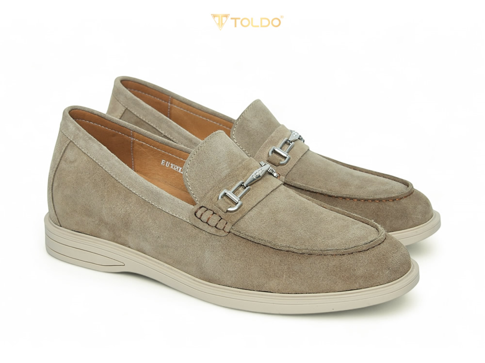 Giày nam cao 7cm da lộn đế khâu